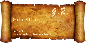 Gula Rita névjegykártya